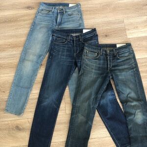Lot of 3 Pair Mens Rag & Bone Standard Issue Jeans Fit 2 Slim size 30